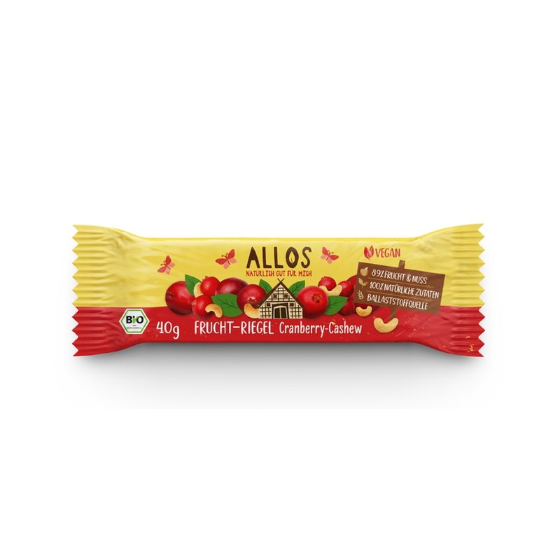 Allos Frucht-Riegel Cranberry Cashew - Produktbild