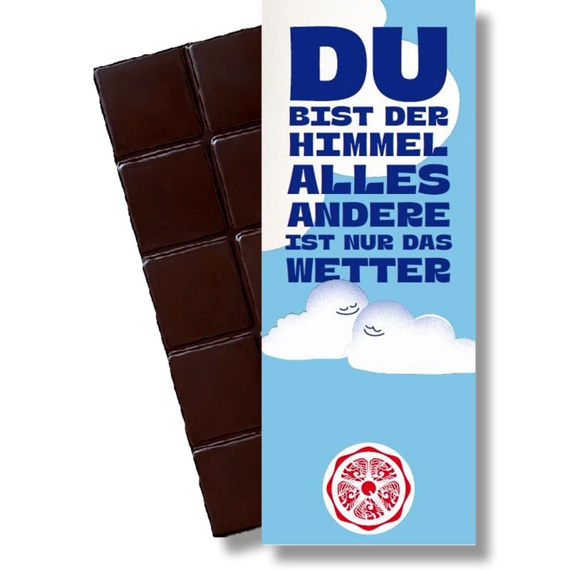 ChocQlate SweetGreets Schokolade "Du bist der Himmel...", 50% Kakao, 70g - Produktbild