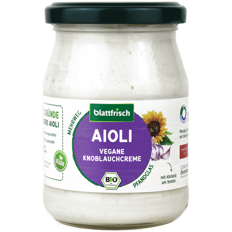 blattfrisch  AIOLI - vegane Bio-Knoblauchcreme Glas 250ml - Produktbild