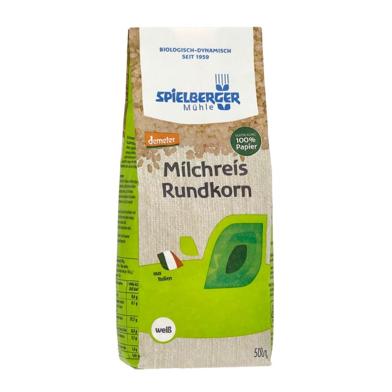 Spielberger Mühle Milchreis, Rundkorn weiß, demeter - Produktbild