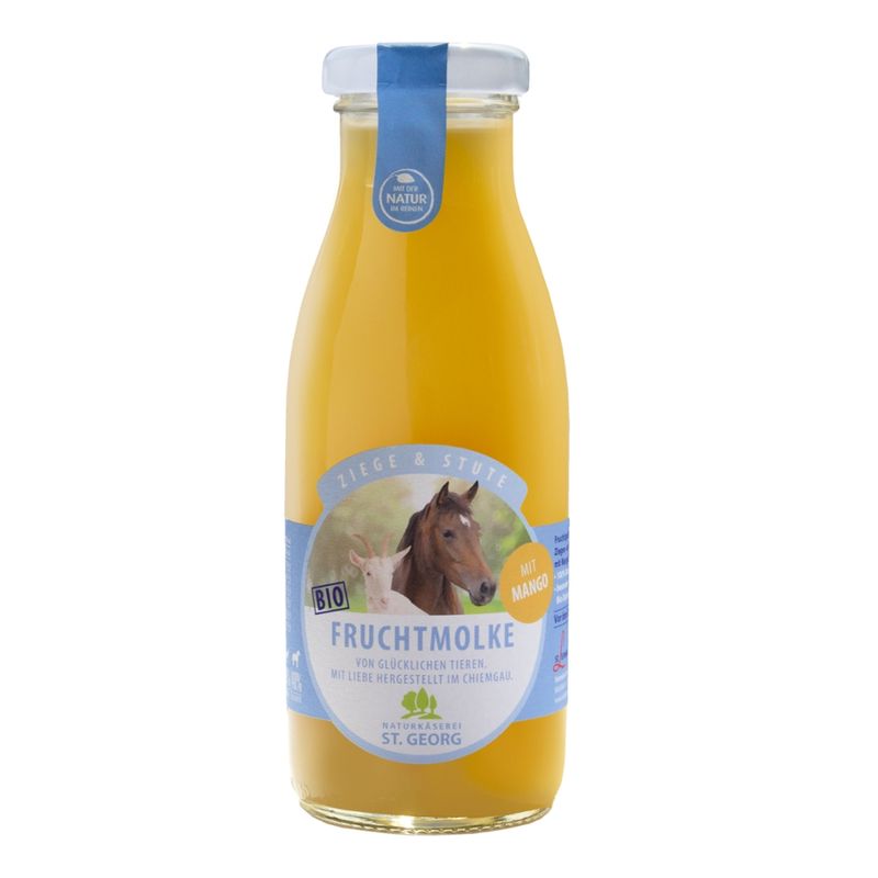 St. Georg Naturkäserei Bio-Fruchtmolke mit Mango aus Ziegen- und Stutenmilch - Produktbild