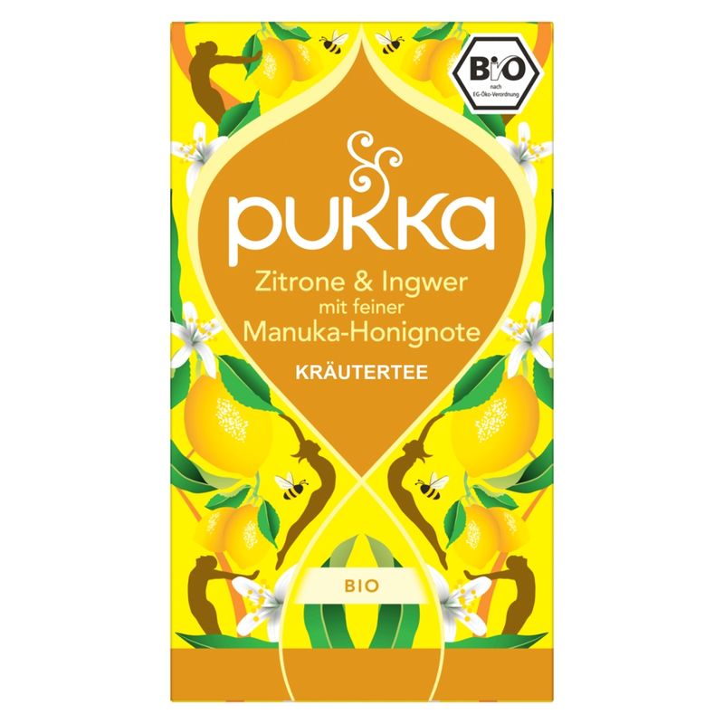 Pukka Pukka Bio Tee Zitrone & Ingwer mit feiner Manuka-Honignote - Produktbild