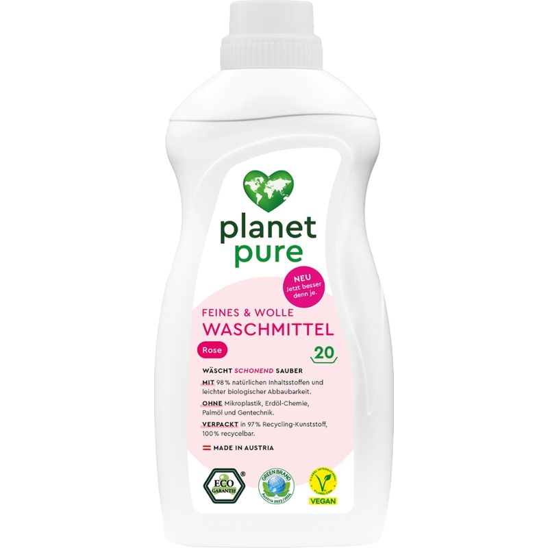 Planet Pure Waschmittel Feines & Wolle Rose 20 Wl - Produktbild