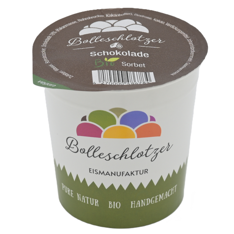 Bolleschlotzer Schokolade Sorbet Bio-Eis 140 ml Becher - Produktbild