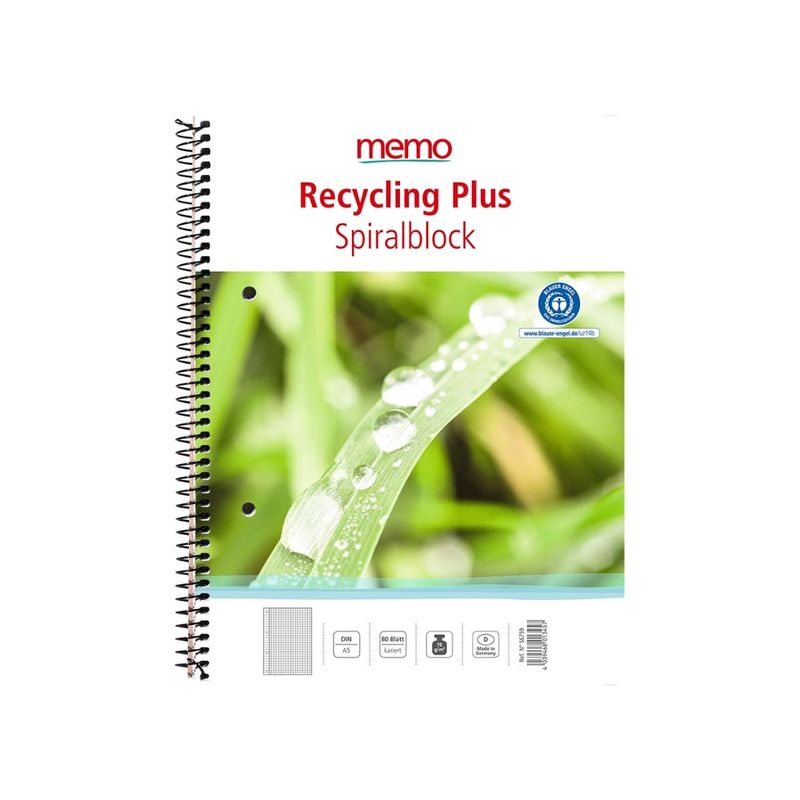 memo memo Spiralo RC-Plus A5 kariert 80 Blatt - Produktbild