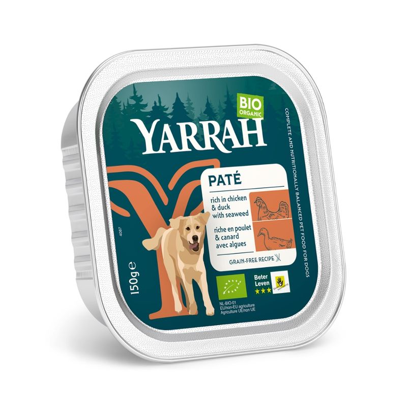 Yarrah Organic Petfood Yarrah Bio Hund Schale Pastete getreidefrei Huhn & Ente - Produktbild