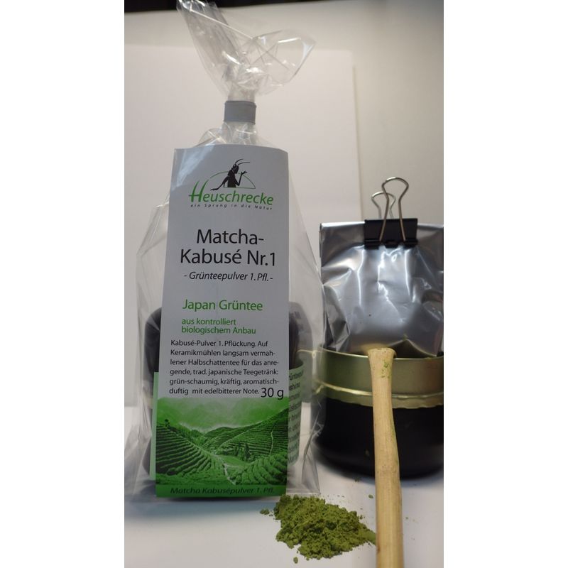 Heuschrecke Matcha Kabusé Nr. 1 Japan, Halbschatten- Grünteepulver, 30g, kbA - Produktbild