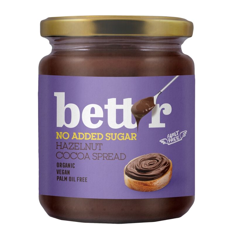 Bett'r Bett'r Haselnuss-Kakao-Aufstrich OHNE Zuckerzusatz, 250g - Produktbild