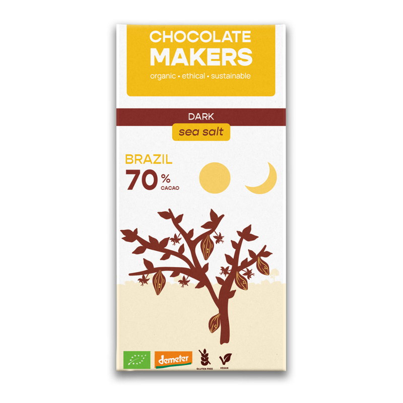 Chocolatemakers Demeter Brasilien Pur 70% Meersalz - Produktbild
