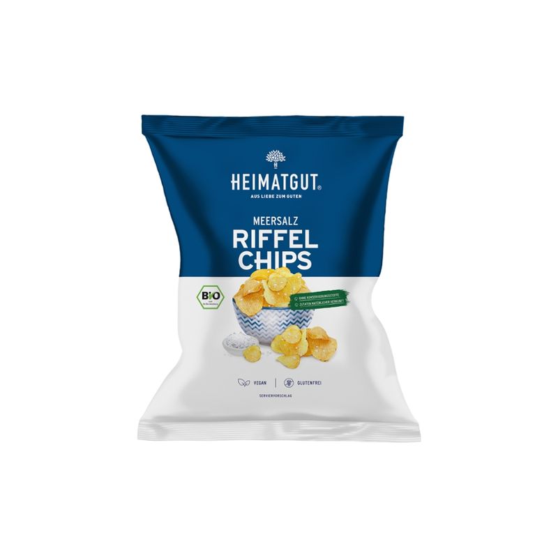 Heimatgut Bio Riffel Chips Meersalz, glutenfrei - Produktbild