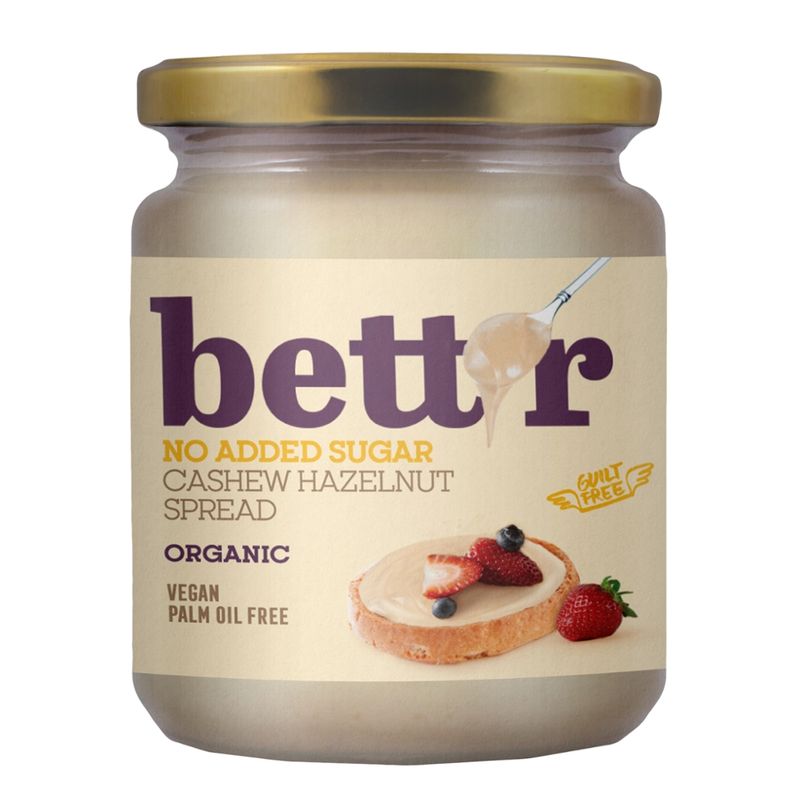 Bett'r Bett'r Cashew-Haselnussaufstrich ohne Zuckerzusatz, 250 g - Produktbild