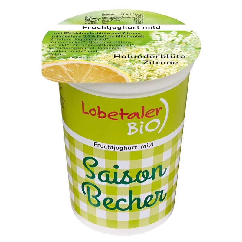 Lobetaler Bio Saisonjoghurt Holunderblüte-Zitrone - Produktbild