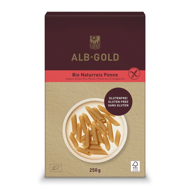 ALB-GOLD ALB-GOLD Bio Naturreis Penne 8x250g - Produktbild