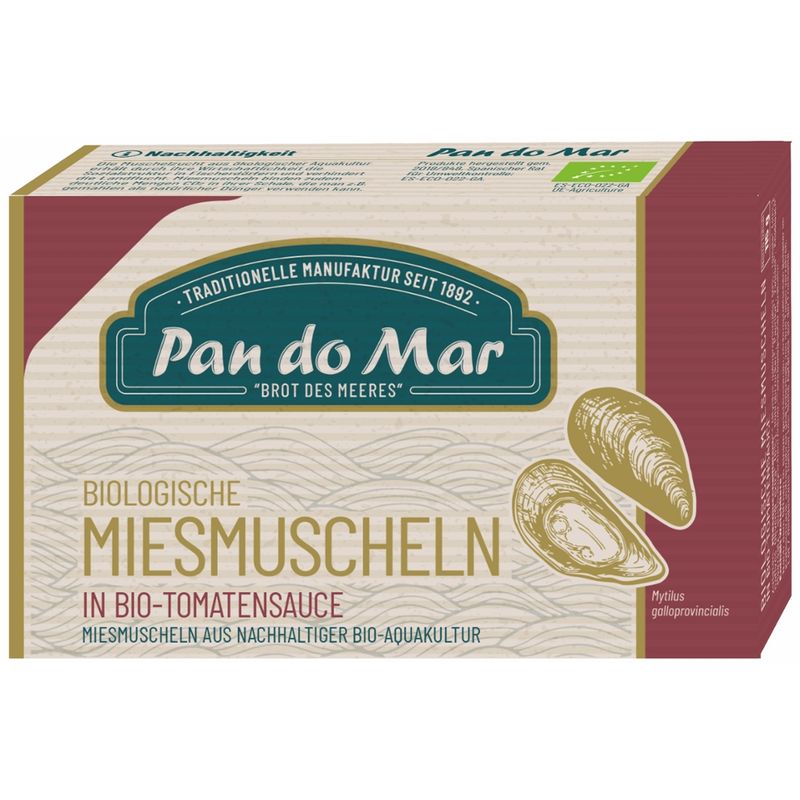 Pan do Mar Biologische Miesmuscheln in Bio-Tomatensauce - Produktbild