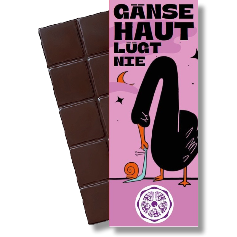 ChocQlate SweetGreets Schokolade "Gänsehaut lügt nie", 50% Kakao, 70g - Produktbild