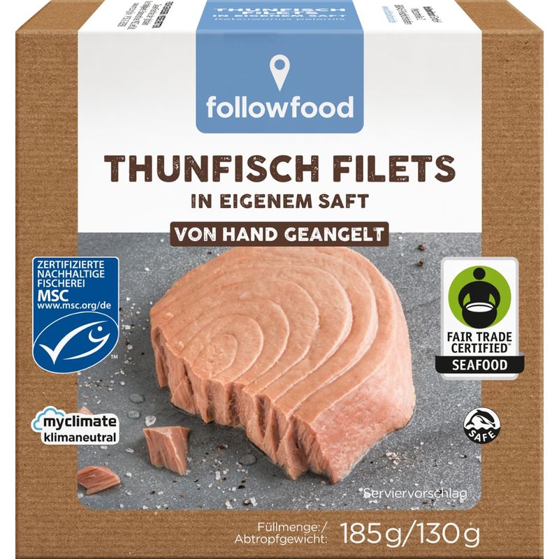 followfood Thunfisch Filets in eigenem Saft, aus Angelruten-Fischerei - Produktbild