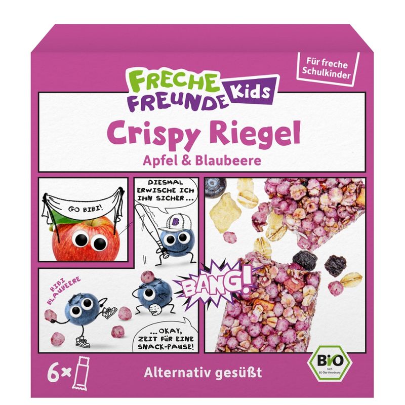 Freche Freunde FFK Bio Crispy Riegel Apfel & Blaubeere 6x21g - Produktbild