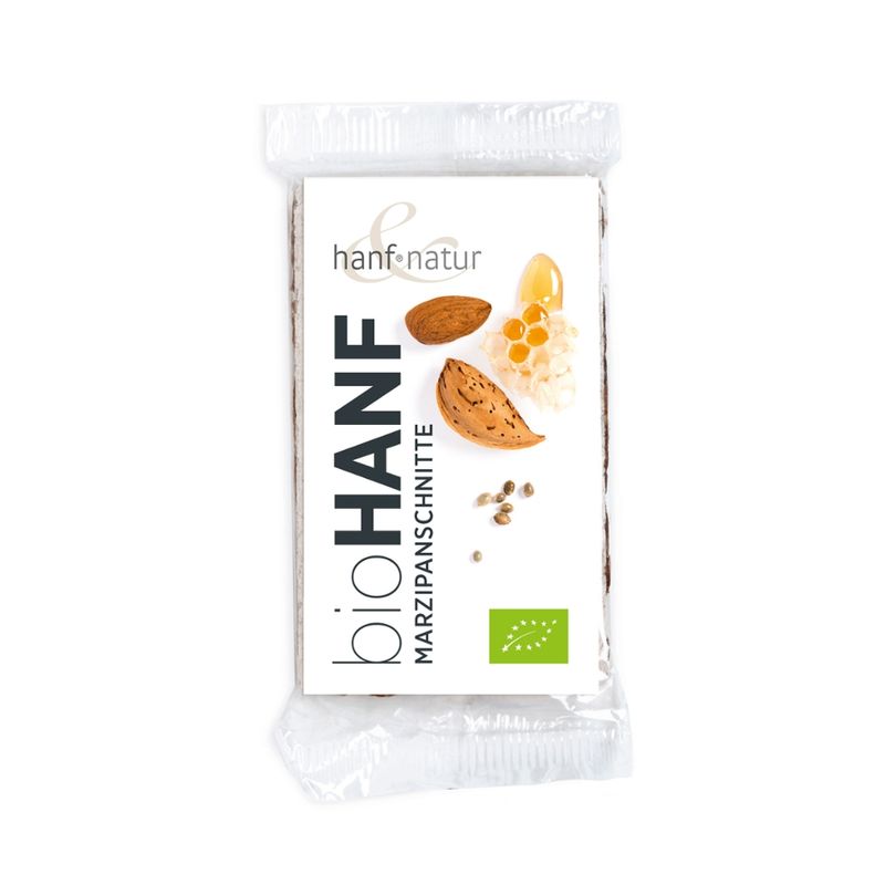 hanf & natur Marzipanschnitte mit kandierten Hanfsamen - Produktbild
