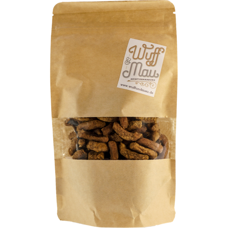 Wuff & Mau Heimtiernahrung  Bio Würstchen 120g im Standbeutel - Produktbild