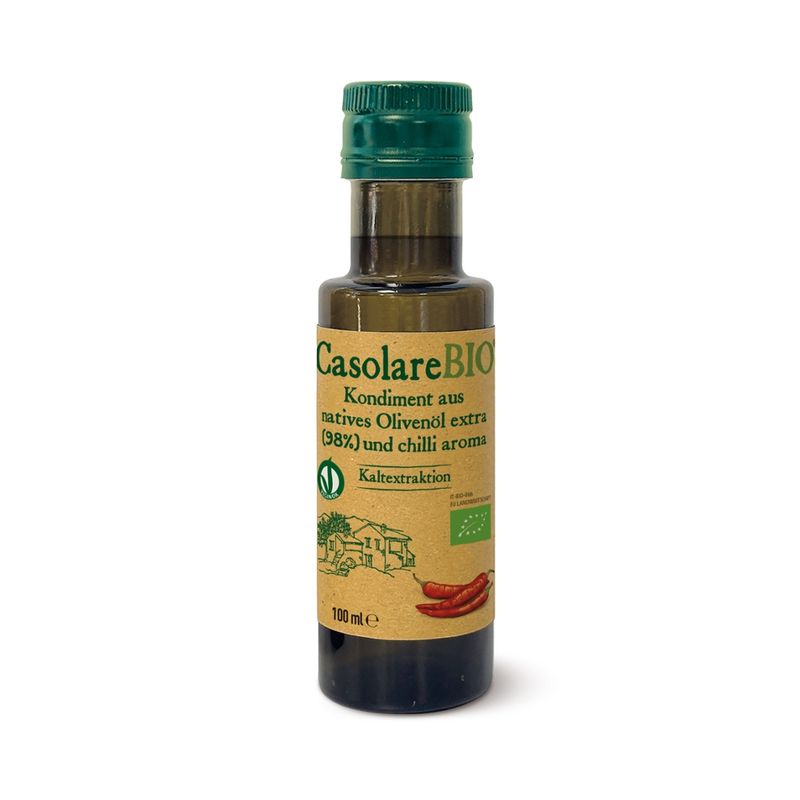 CasolareBio Kondiment aus natives Olivenoel extra und Chilli Aroma 100ml - Produktbild
