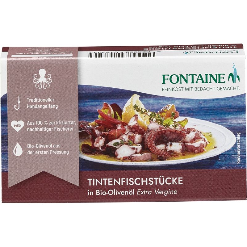 Fontaine Tintenfischstücke in Bio-Olivenöl - Produktbild