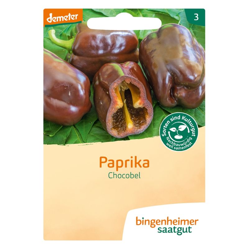 Bingenheimer Saatgut schokoladenfarbige Blockpaprika - Paprika (Saatgut) - Produktbild