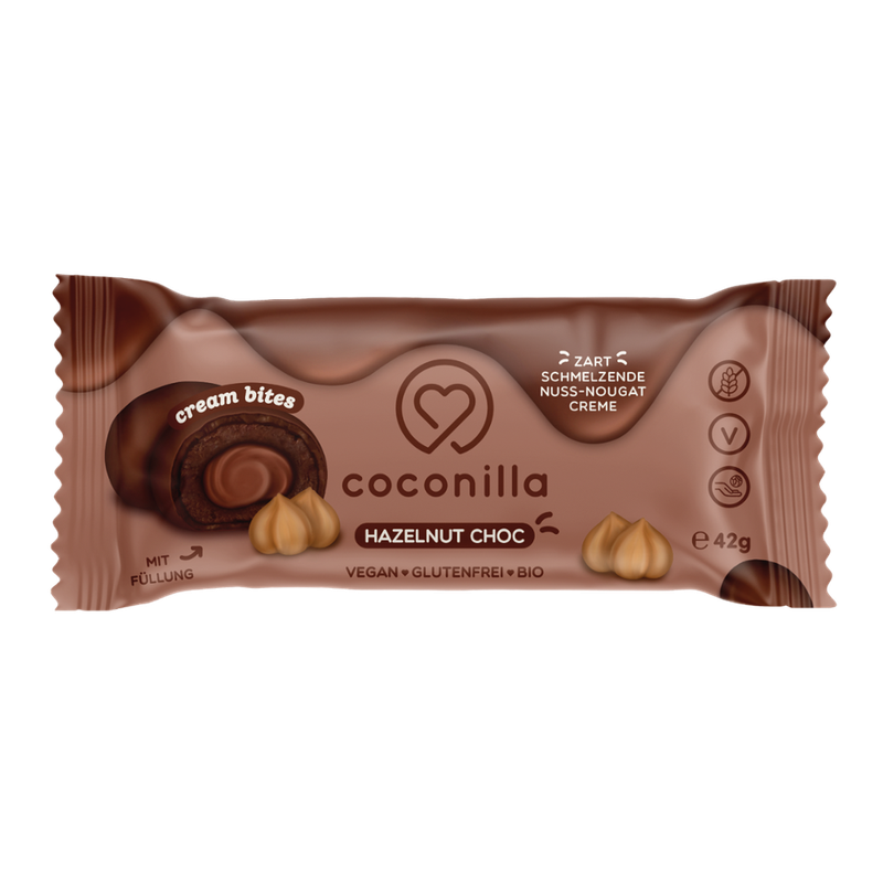 coconilla Gefüllte Bliss Balls umzogen mit Schokolade - Cream Bites Hazelnut Choc - Produktbild