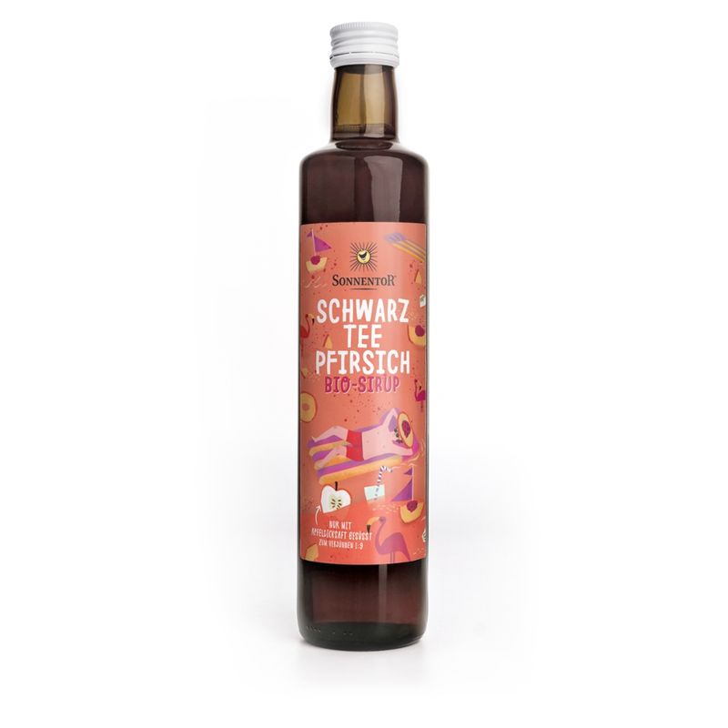 Sonnentor Schwarztee-Pfirsich Eistee Sirup - Produktbild