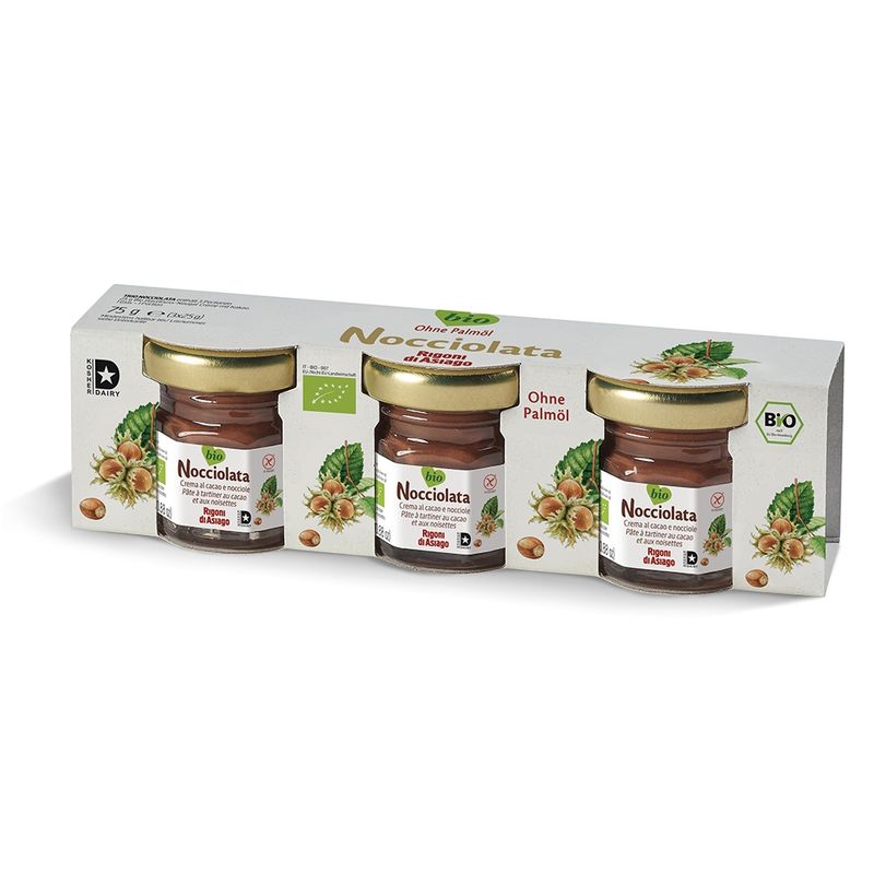 Rigoni di Asiago S.R.L.  Nocciolata Bio Nuss-Nougat-Aufstrich Trio Pack 3x25g - Produktbild