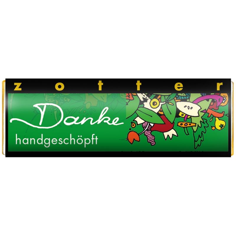 Zotter Schokolade Schoko- Mini "Danke" Marzipan und Mandeln - Produktbild