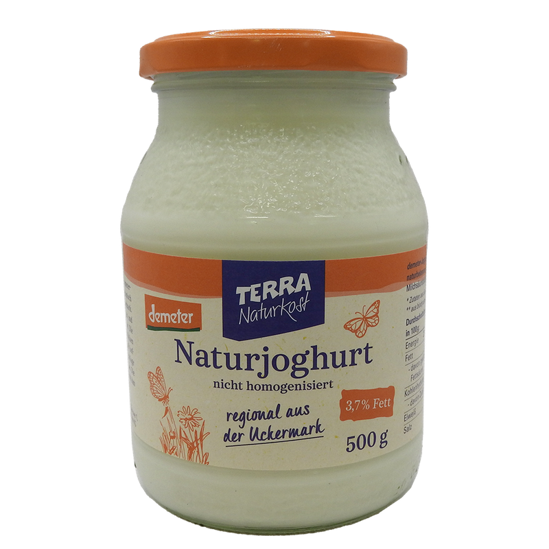 Terra Naturkost Handels KG TERRA demeter Joghurt natur 3,7% 500g - Produktbild