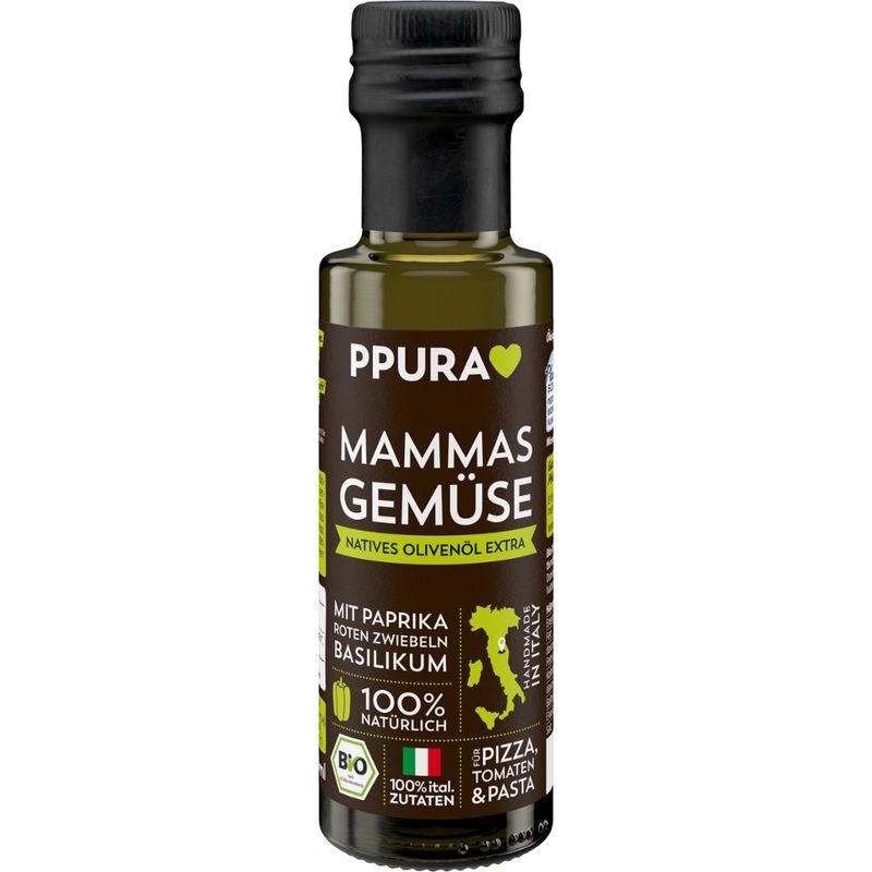 PPURA Olivenöl Mammas Gemüse BIO - mit Paprika, Basilikum - Produktbild