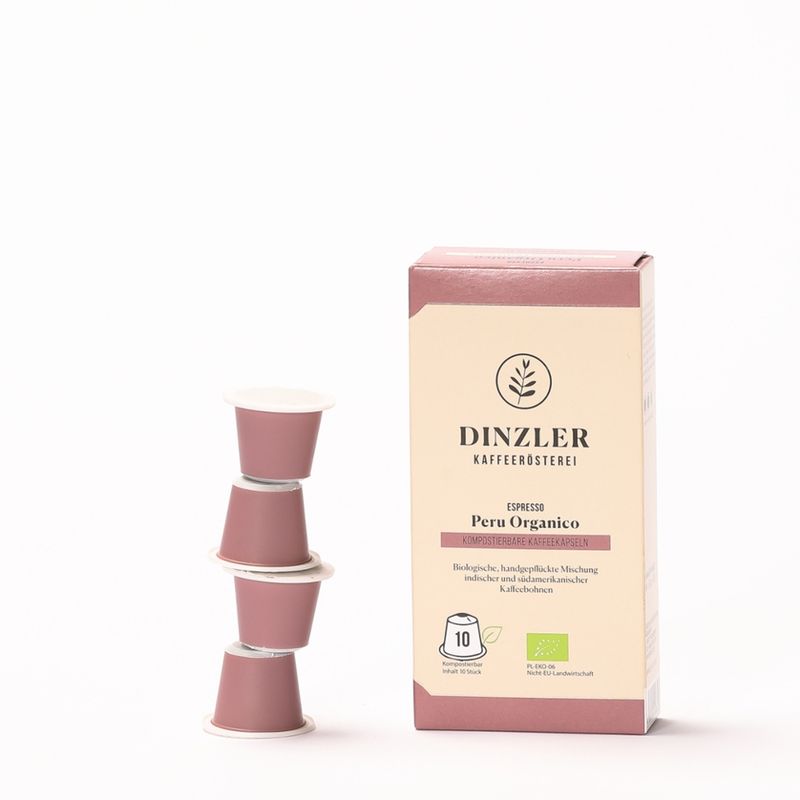 DINZLER Kaffeerösterei Dinzler Kapseln Espresso Peru Organico (Karton à 10 Kapseln) - Produktbild