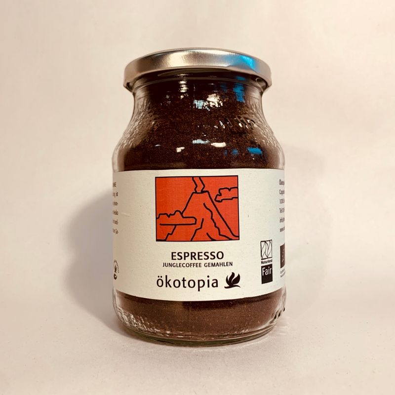Ökotopia  Espresso Junglecoffee kbA im Glas 200g gemahlen - Produktbild