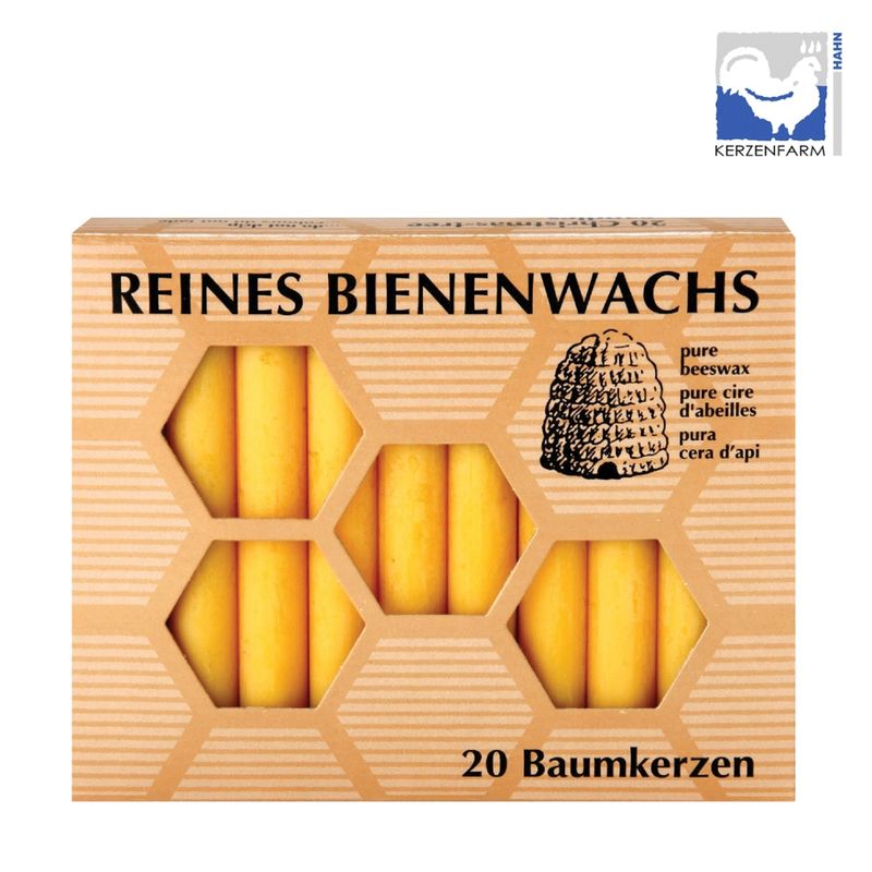 Kerzenfarm Hahn 100% Bi-Wachs-Baumkerzen, 20 Stück in Schachtel - Produktbild