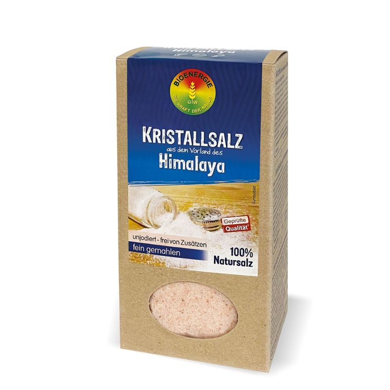 BIOENERGIE KRISTALLSALZ aus dem Vorland des Himalaya fein gemahlen, unjodiert, frei von Zusätzen - Produktbild