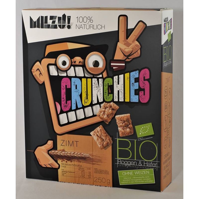 Baldauf Käse MILZU! BIO Roggenflakes Crunchies mit Zimt - Produktbild