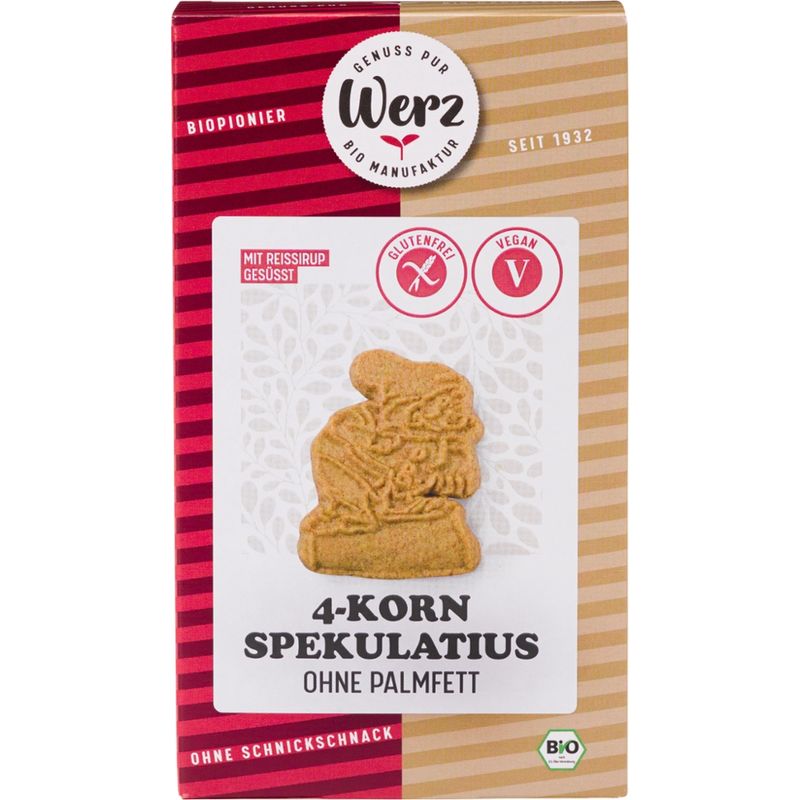 Naturkornmühle Werz 4-Korn Spekulatius, Vollkornkekse, glutenfrei - Produktbild