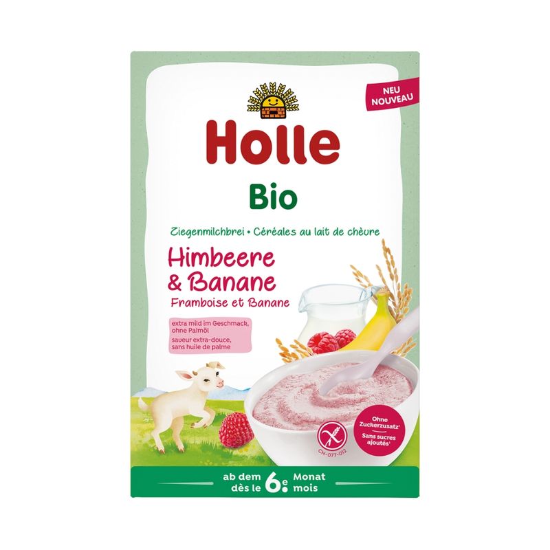 Holle  Bio-Milchbrei Himbeere und Banane aus Ziegenmilch - Produktbild