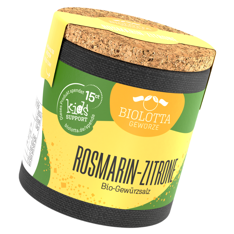 Biolotta Biolotta Korkdose Rosmarin-Zitrone Bio-Gewürzsalz - Produktbild