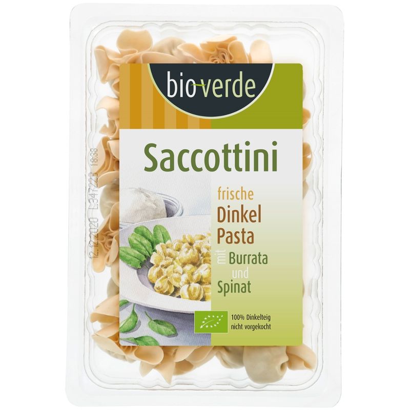 bio-verde Frische Dinkel Saccottini mit Burrata und Spinat 250 g - Produktbild