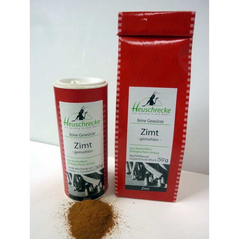 Heuschrecke Zimt, Mischung Ceylon und Cassia Zimt, gemahlen, kbA - Produktbild