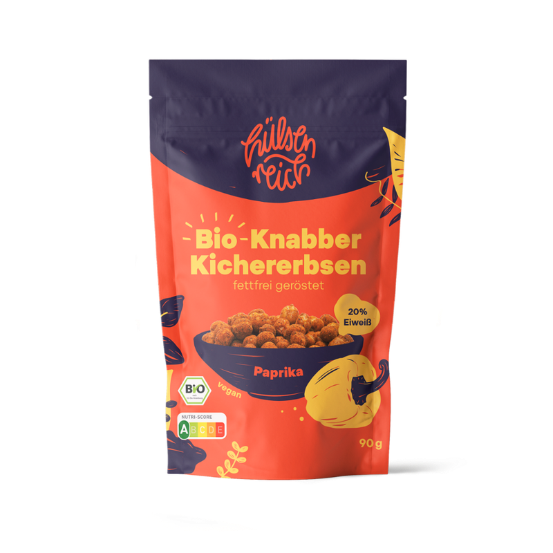 Hülsenreich Geröstete Kichererbsen zum Knabbern - Fruchtige Paprika Gewürzmischung - Produktbild