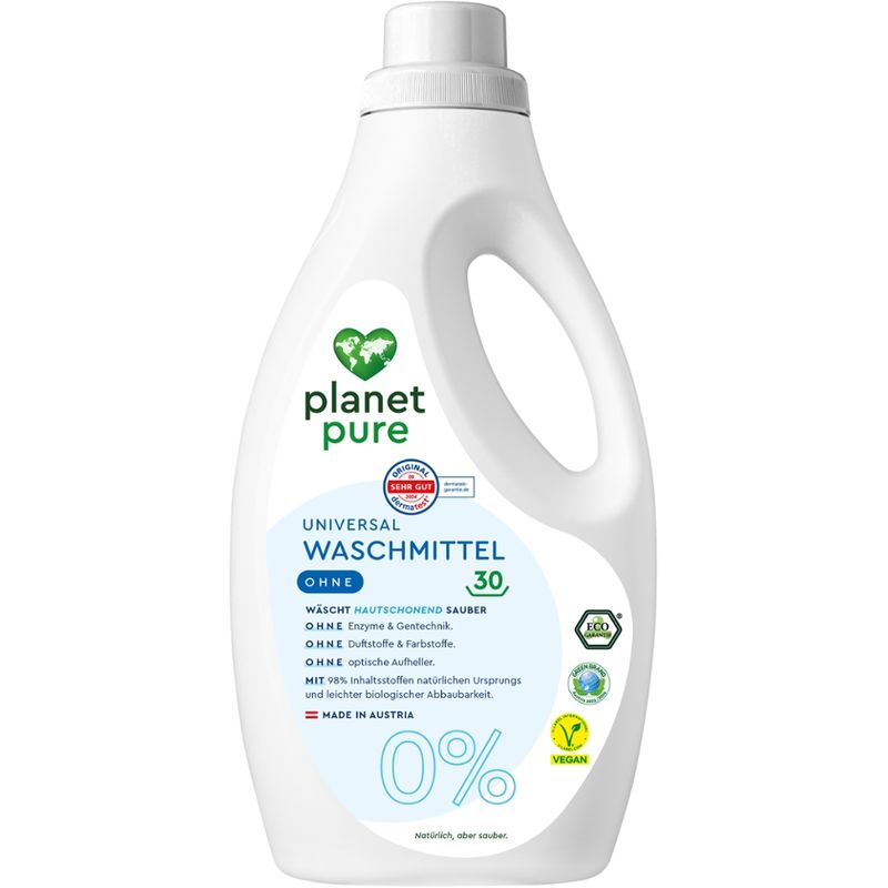 Planet Pure Universal Waschmittel 0% OHNE 37 Wl 1,5L - Produktbild