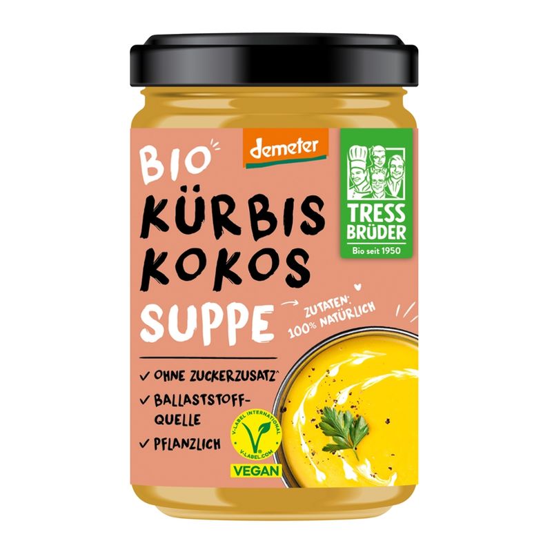 Tress Brüder vegane Bio Demeter Kürbis-Kokos Suppe - Produktbild