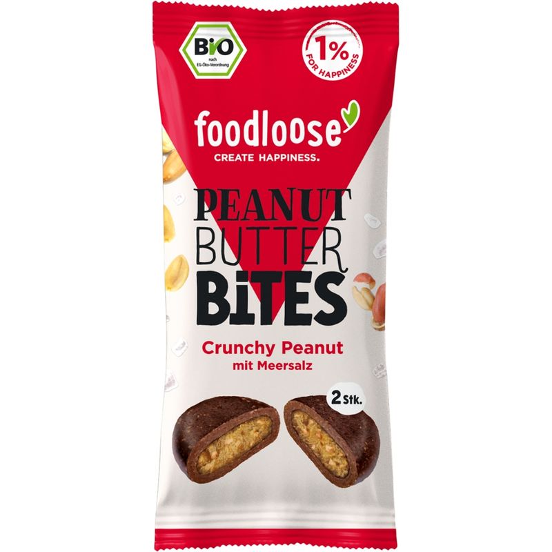 foodloose Bio-Peanut Butter Bites Crunchy Peanut, vegan, glutenfrei, laktosefrei - Produktbild