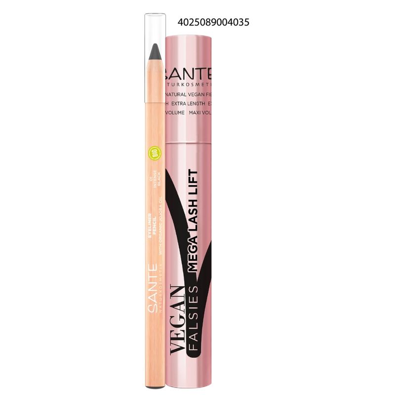 Sante Set Vegan Falsies Mascara+Eyeliner Pencil Black - Produktbild