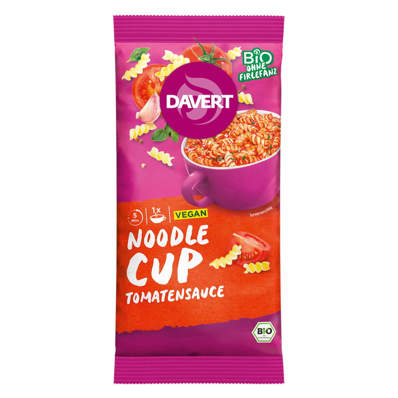 Davert Noodle-Cup Tomatensauce 67g - Produktbild