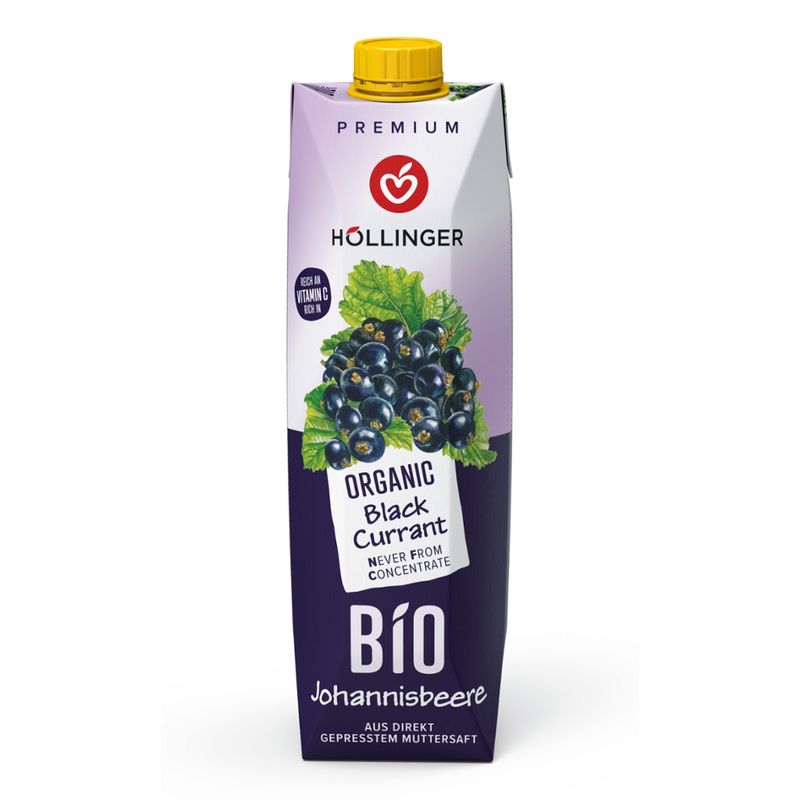 IMS Höllinger Bio schwarzer Johannisbeernektar* aus 25% Direktsaft. - Produktbild