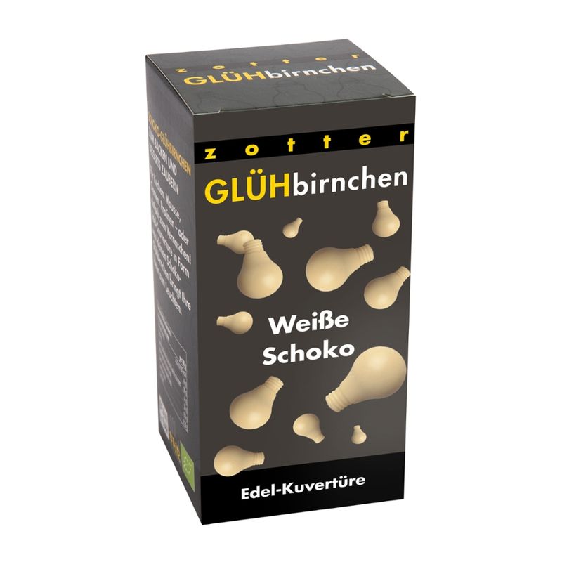 Zotter Schokolade Glühbirnchen - Weiße Schoko - Produktbild